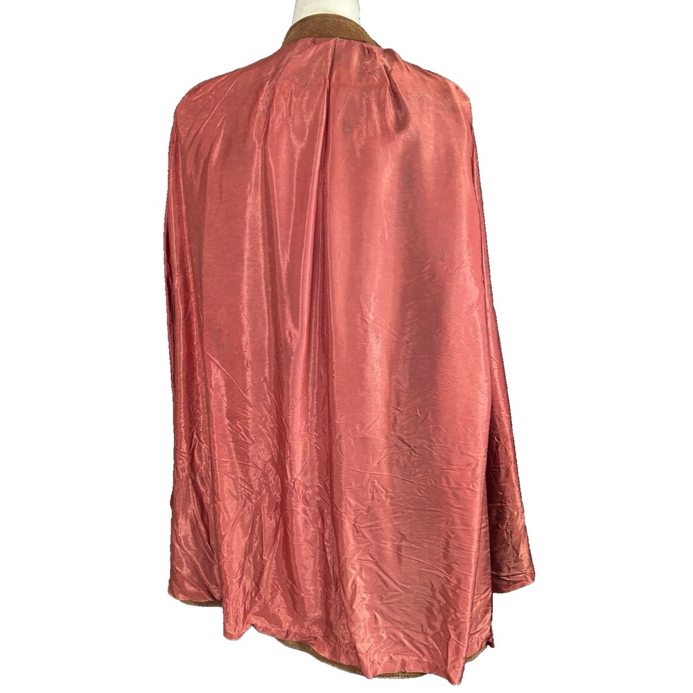 RARE Vintage 60s 70s Suede Leather Cape Jacket OOAK One Size - Picture 10 of 12